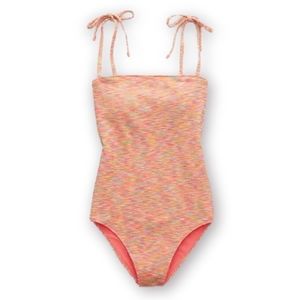 Aerie Space Dye Pique Bandeau One Piece Swimsuit Sz Large Coral Sun Cheeky NWOT